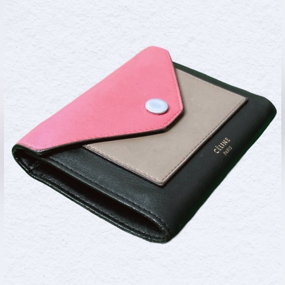 Authentic Celine Tricolor Pocket Envelope Wallet